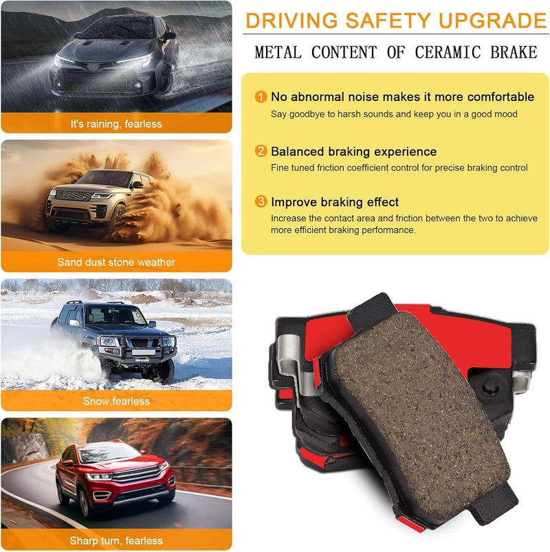 SUPLABEL HZ536H Ceramic Disc Brake Pad Set Compatible With Select Acura CL, EL, RDX, RL, TL, Integra,Legend; Honda CR-V,Element,Odyssey; Isuzu Oasis; REAR - Image 4